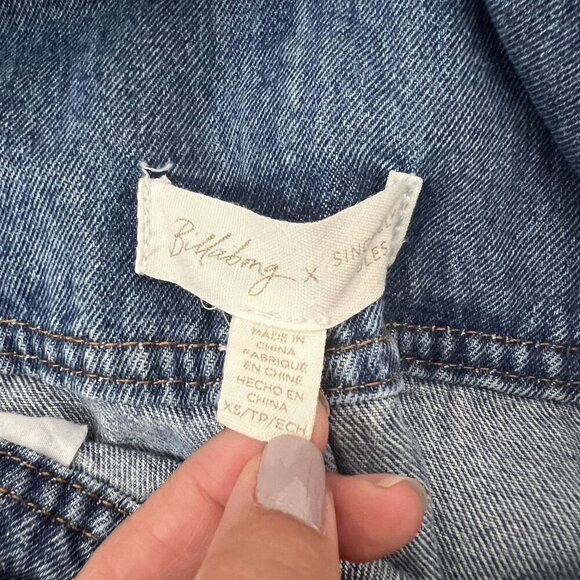 Billabong x Sincerely Jules Fade Away Denim Overalls Dress Womens XS - Picture 4 of 8